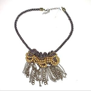 Faux Pearl Bead Rope Statement Necklace